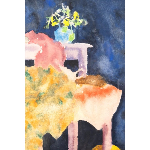 Contemporary Chuck Bouras - Untitled (Still Life With Table) Signed Contemporary Watercolor For Sale - Image 3 of 6