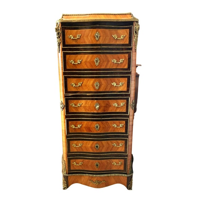 Secretaire in Rosewood and Marble Top For Sale - Image 11 of 11
