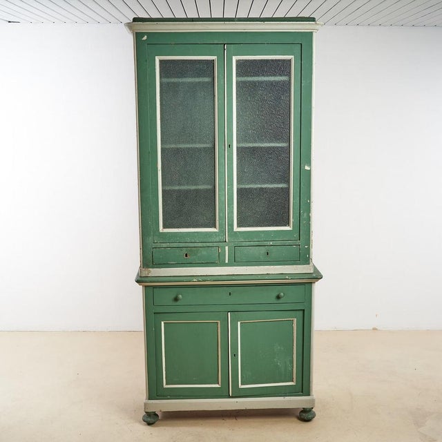 Vintage Green Cabinet in Wood For Sale - Image 9 of 9