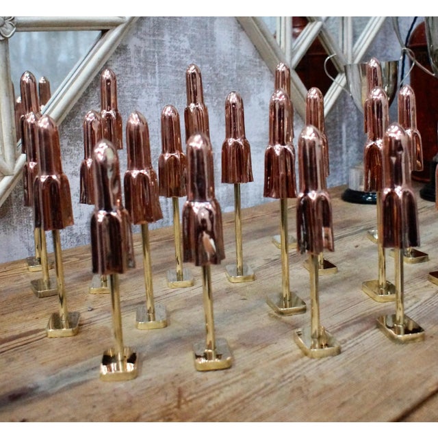 1940s Vintage Cast Copper and Brass Rockets from Walls, Set of 10 For Sale - Image 5 of 8