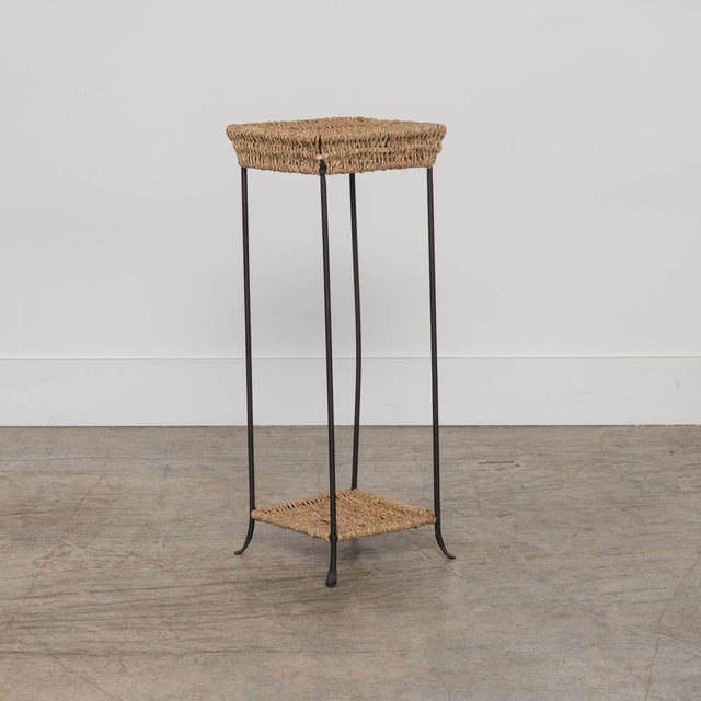 Metal 1960s French Rush and Iron Side Table For Sale - Image 7 of 11