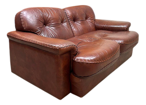 Vintage Italian Two-Seater Sofa in Leather, 1970