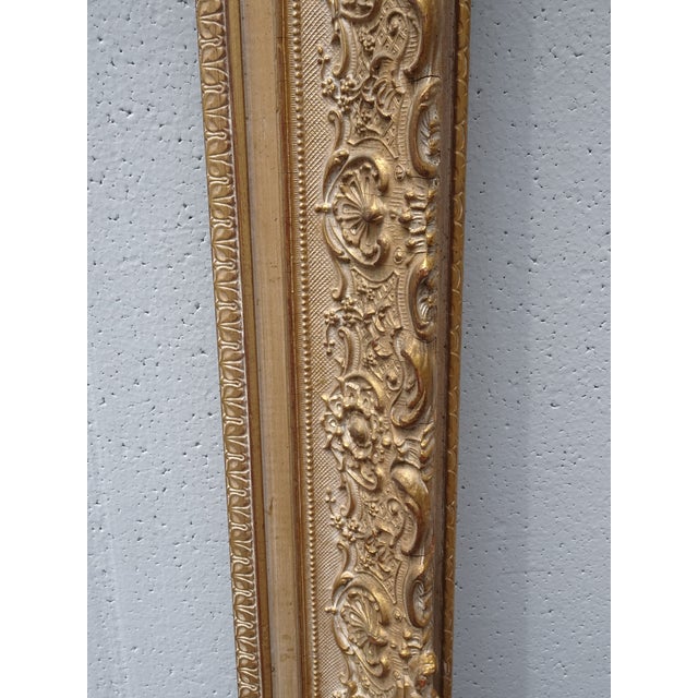 Large Tall 58"Hx45 Vintage French Provincial Gold Ornate Picture Frame For Sale - Image 11 of 14