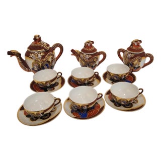 Coffee or Tea Cups in Satsuma Porcelain, 1930s, Set of 15 For Sale