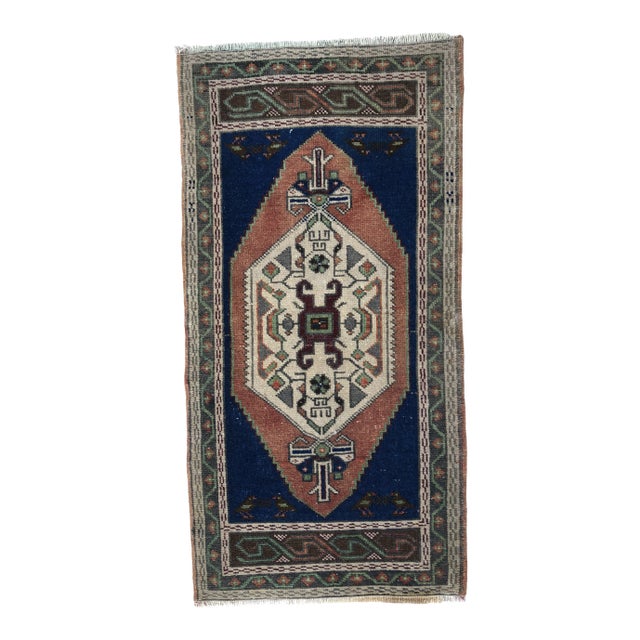 1960s Vintage Handmade Turkish Wool Rug For Sale