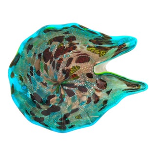 1950s Murano Glass Leaf Bowl For Sale