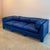1980s 1980s Art Deco Chinoiserie Style Royal Blue Allover Upholstered 3-Seater Sofa For Sale - Image 5 of 16