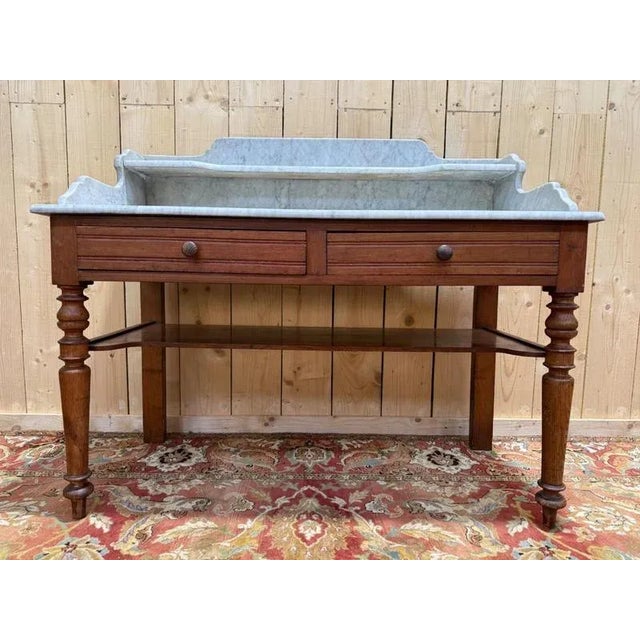 Brown Large Louis Philippe Dressing Table or Dressing Table For Sale - Image 8 of 8