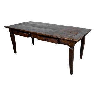 Neoclassical Oak Refectory Table For Sale