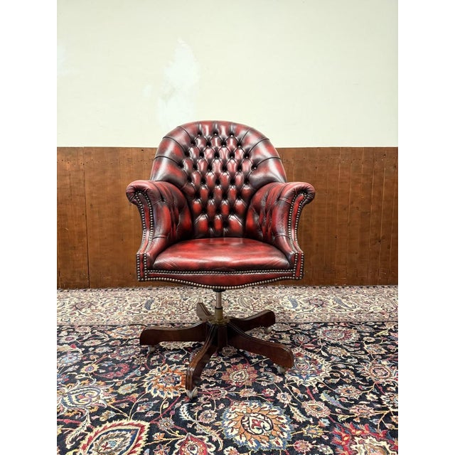 English Springvale Chesterfield Office Chair For Sale - Image 9 of 9