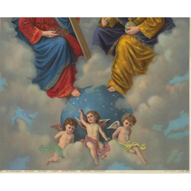 Holy Trinity Enthroned in Heaven, 1900, Chromolithograph on Paper For Sale - Image 3 of 10
