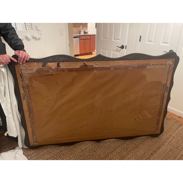 1950s Wonderful Vintage Mid-Century Modern Scalloped Edge Venetian Italian Wall Mirror For Sale - Image 5 of 8