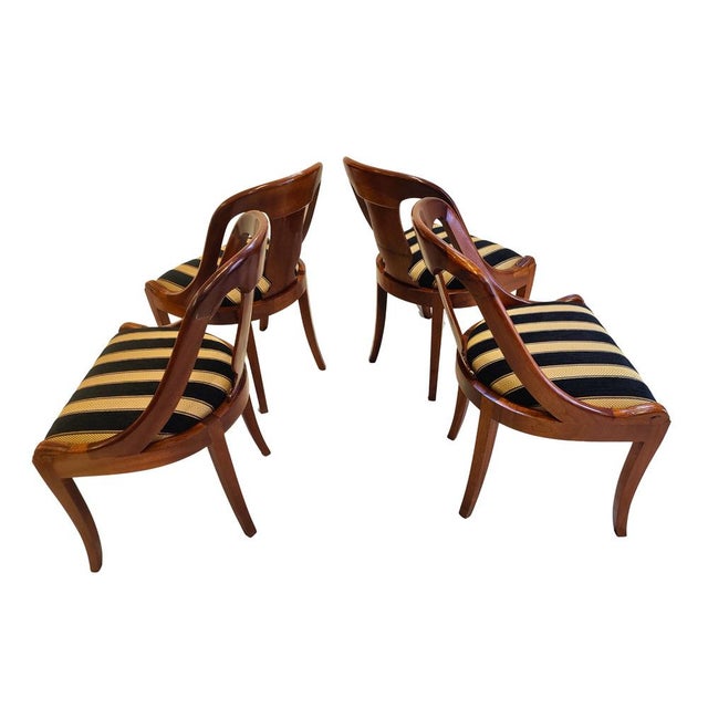 Brown German Biedermeier Gondola Chairs, 1820, Set of 4 For Sale - Image 8 of 9