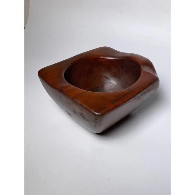 Gold Brutalist Wood Ashtray, 1950s For Sale - Image 8 of 12