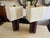 Metal 1990s Pair of California Postmodern Sculptural Frosted Resin Table Lamps by Deszign, Inc. For Sale - Image 7 of 17