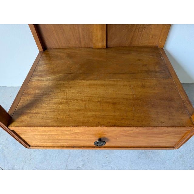 Wood 1960’s Mid-Century Modern Nightstand With Two Dovetailed Drawers and Glass Top For Sale - Image 7 of 12