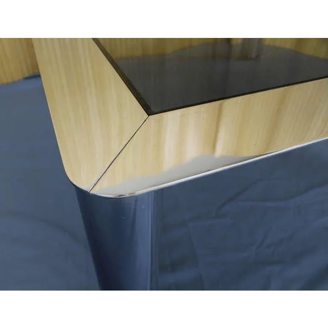 Mid-Century Modern Mid-Century Modern Chrome and Smoked Glass Coffee Table For Sale - Image 3 of 10