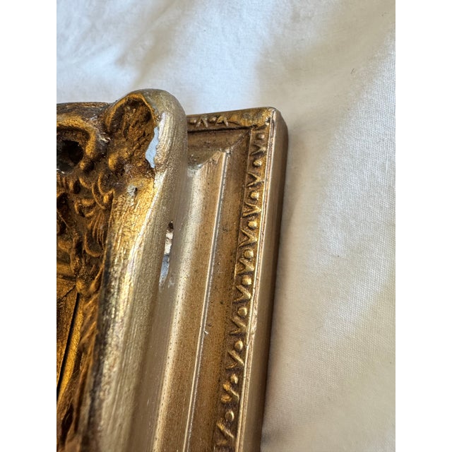 Wood Antique French Oil on Panel Painting After François-Alfred Delobbe “Le Goûter Après Le Bain” in Ornate Gilt Frame For Sale - Image 7 of 8