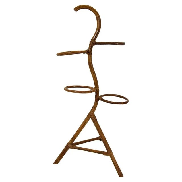 Mid-Century Rattan and Bamboo Flower Stand, 1950s For Sale - Image 12 of 12