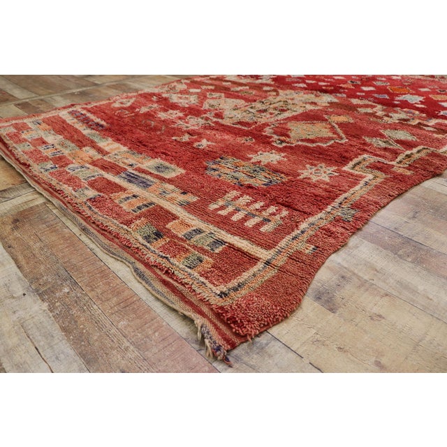 Vintage Red Boujad Moroccan Rug - 05'09 X 08'05 For Sale In Dallas - Image 6 of 8