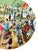 1980s Vintage Brunelli Designs Made in Italy Folk Art Market Scene Ceramic Salad Plates - Set of 6 For Sale - Image 9 of 18