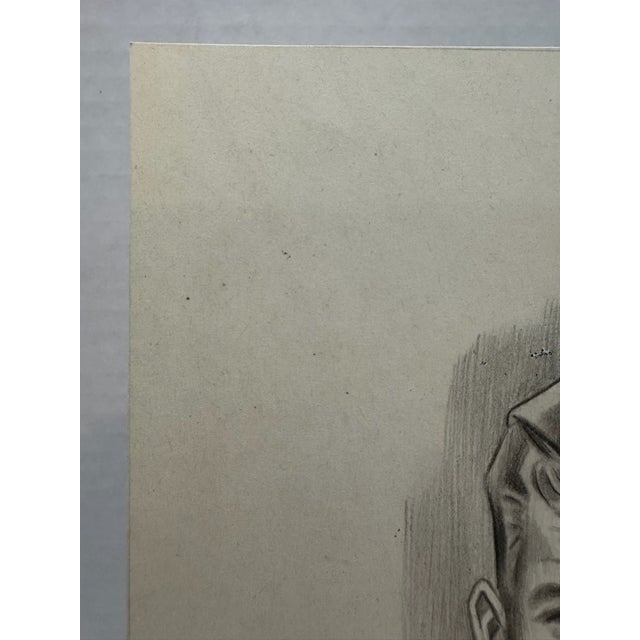 Illustration Original Signed Graphite Portrait Illustration of u.s. Serviceman, 9 X 6.75 In. For Sale - Image 3 of 5