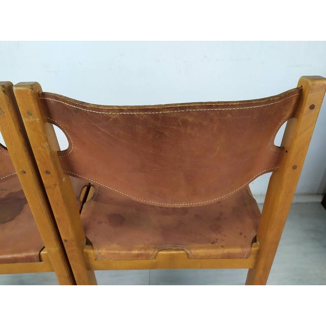Set of Leather Dining Chairs For Sale - Image 11 of 18