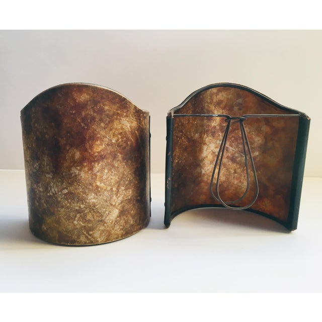 2000 - 2009 Mica Lamp Shades - a Pair For Sale - Image 5 of 6
