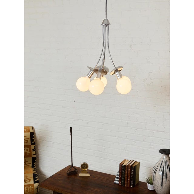 Mid 20th Century Mid 20th Century Styled After Scolari Vintage Chrome Pendant Chandelier For Sale - Image 5 of 10