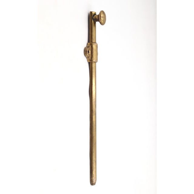 Mid 20th Century Vintage 9 In. Brass Plated Steel Surface Door Bolt For Sale - Image 5 of 6