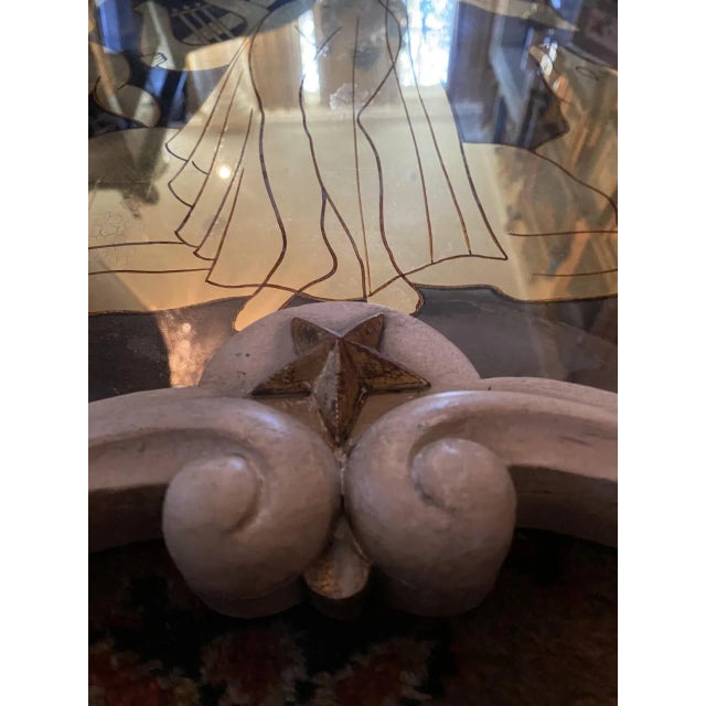 Early 20th Century Early 20th Century Maison Jansen Verre églomisé French Style Mid Century Carved Gilt Mirror For Sale - Image 5 of 11