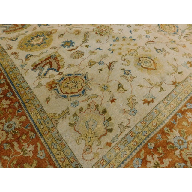 Beige Handmade Indo Persian Rug. 8'x 9'9" For Sale - Image 8 of 18