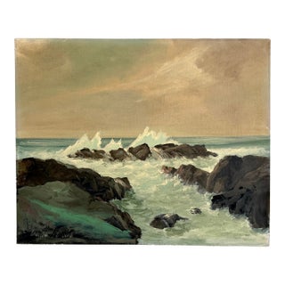 1940s Irving Davis Seascape Oil Painting For Sale