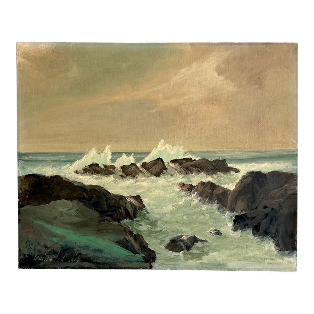 1940s Irving Davis Seascape Oil Painting For Sale
