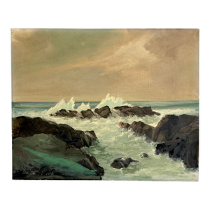1940s Irving Davis Seascape Oil Painting