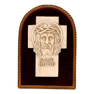 Gold-Plated Silver Frame with Image of Christ For Sale