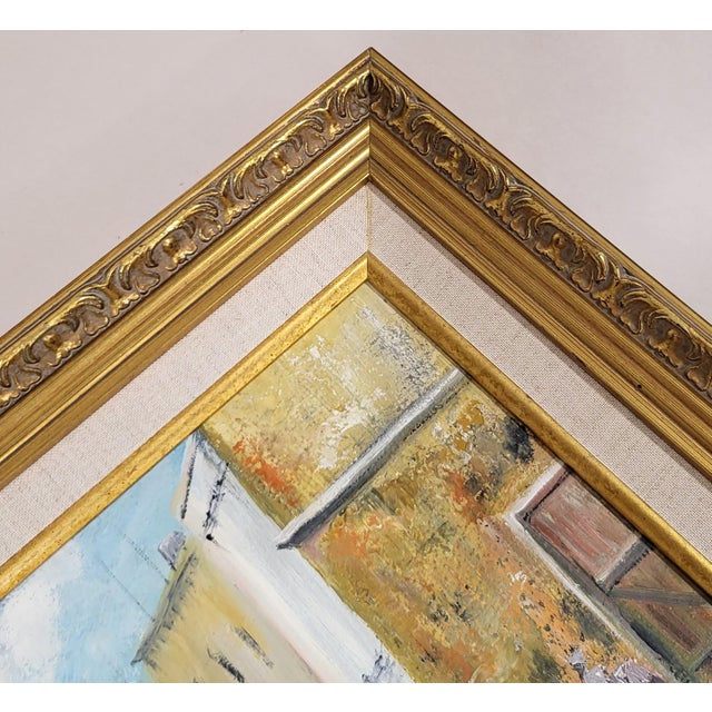 Vintage 20th C Framed Impressionistic Venetian Canal Scene Oil Painting For Sale - Image 11 of 15