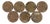 Marble Plates with Fossil Inclusions, Set of 7 For Sale