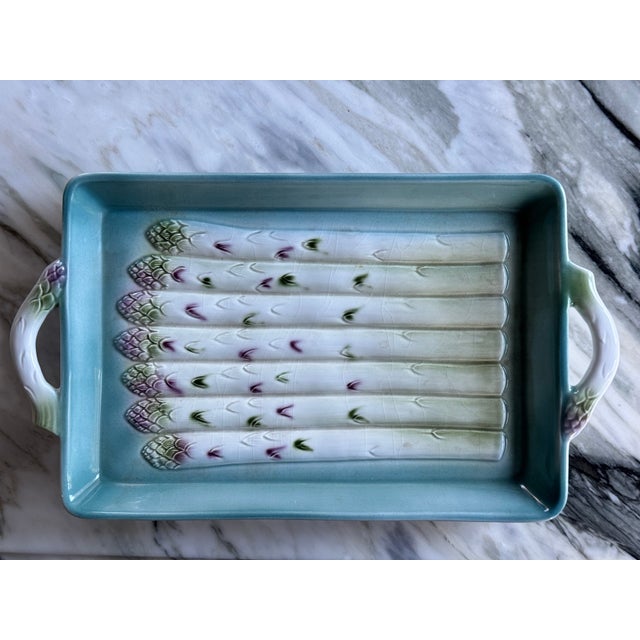 Made in Italy Vintage Asparagus Plate With Handles For Sale - Image 16 of 17