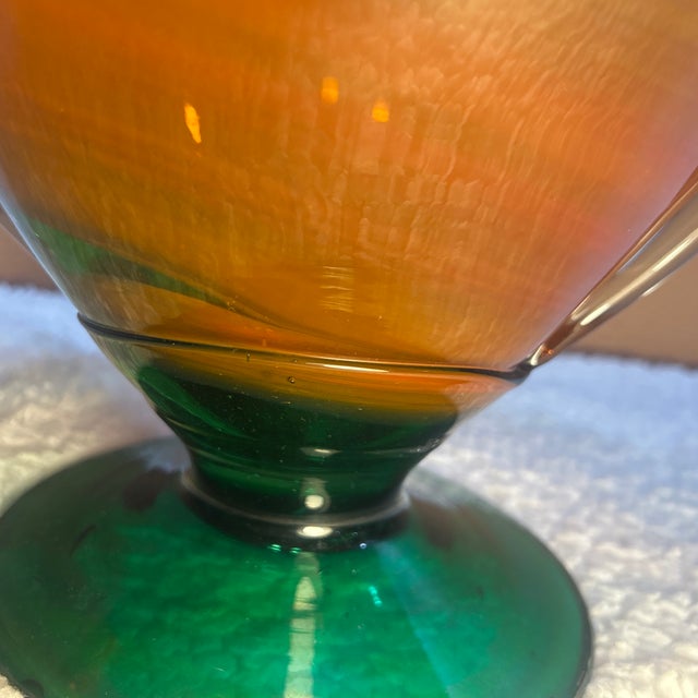 Mid-Century Modern Large 16" Mid 20th Century Murano Style Sommerso Glass Centerpiece Bowl For Sale - Image 3 of 12