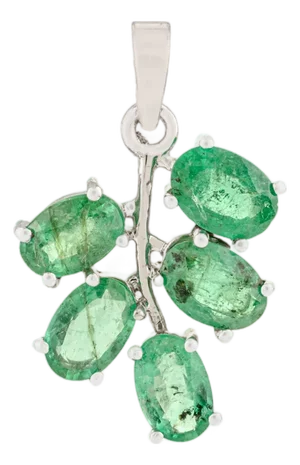 Dainty Natural 6X4mm Emerald Leaf Charm Pendant Made in 925 Silver by Caratandher
