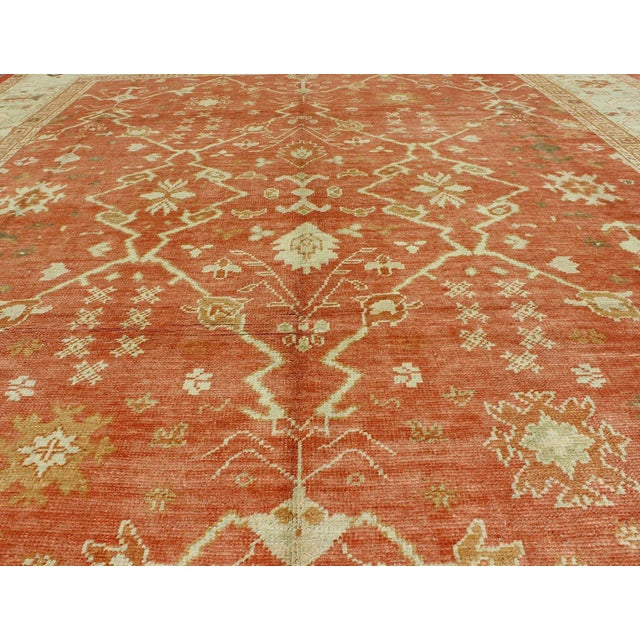 Terra Cotta Turkish Oushak Rug With Angora Wool by Keivan Woven Arts 9'10 X 12'10 For Sale - Image 8 of 13