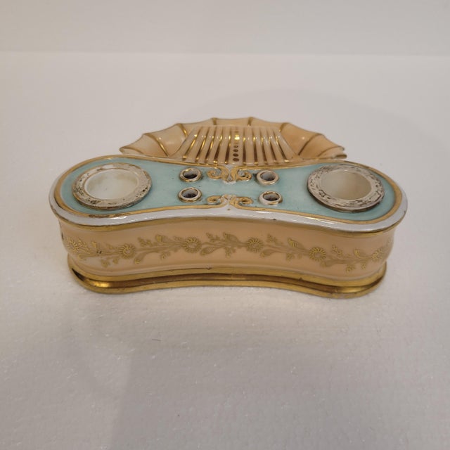 Inkwell or Writing Set in Porcelain by Jacob Petit, France, 19th Century For Sale - Image 5 of 18