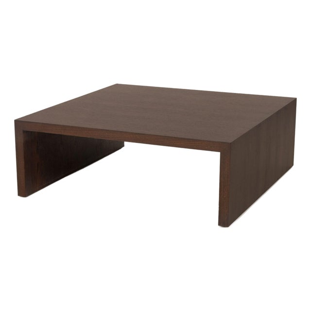 Modern Minimalist Wenge Stained Oak Coffee Table For Sale
