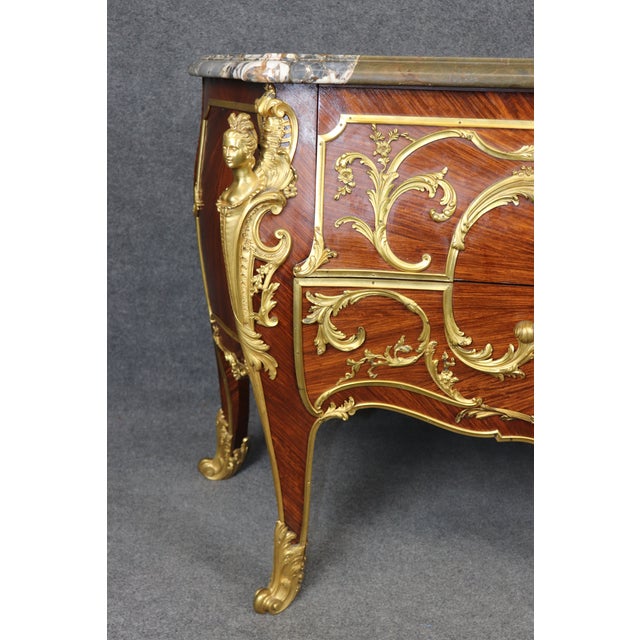 Palatial 19th C. Louis XV Bronze Mounted Figural Marble Top Commode by Rosel For Sale - Image 12 of 15