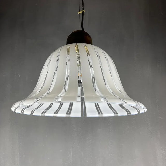 Vintage White Murano Pendant Lamp, Italy, 1970s For Sale - Image 6 of 11