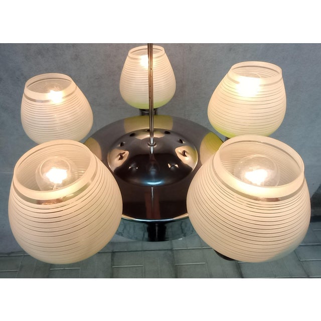 Bauhaus Style Chandelier, 1950s For Sale - Image 4 of 18