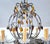 Vintage Italian Designer Beaded & Amber Glass Hot Air Balloon 8 Light Chandelier For Sale - Image 4 of 17