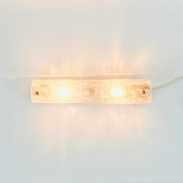 Glass Mid-Century Modern Tubular Murano Glass Wall Sconces from Hillebrand, Germany, 1970s, Set of 2 For Sale - Image 7 of 10