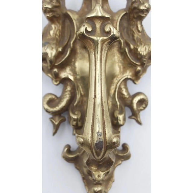 Victorian Vintage Victorian Cerberus Brass Door Knocker For Sale - Image 3 of 8